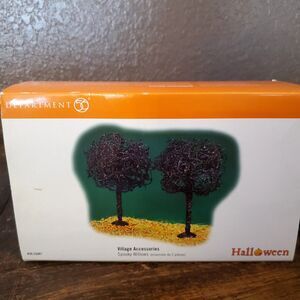Vintage Department 56 Spooky Willows Set Of 2 Black Original Box 56.53087